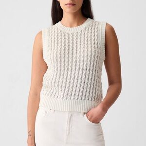 Linen-Cotton Sleeveless Knit Top
